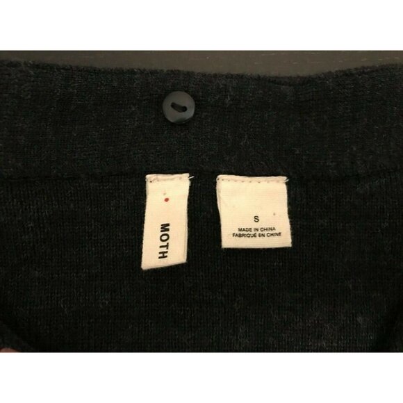 ANTHROPOLOGIE MOTH Swing Coat Sweater Womens Size Small Dark Gray Faux Pockets - Picture 5 of 9